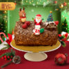 Premium Christmas Black Forest Cake - 500g Gin Thye Christmas Black Forest Log Cake with chocolate and cherry notes