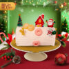 Premium Christmas Lychee Cake - 500g Gin Thye Christmas Lychee Log Cake with soft fruity layers