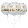 Happy Birthday Helium Balloon (3pcs bundle) Gin Thye Happy Birthday round foil balloon with colourful festive print for birthday gifts and decorations