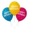 Happy Birthday Latex Balloon (3pcs bundle) Gin Thye assorted Happy Birthday latex balloons in multiple colours for birthday decoration and gift bouquets