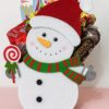 Christmas Snowman Treats Bag Snowman felt bag filled with chocolates, matcha biscuits, and gummies